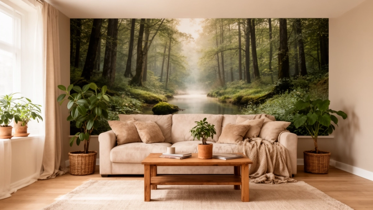 Fototapeta w salonie inspiracje