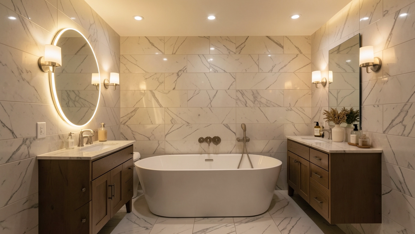 inspiracje oświetlenie łazienki