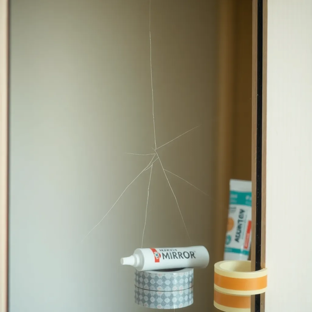 Jak naprawić pęknięte lustro w szafie