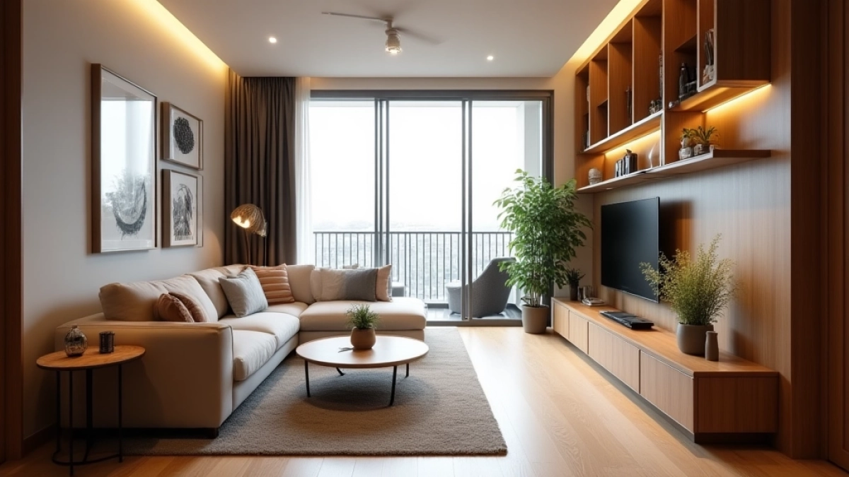 Nowoczesny salon w bloku inspiracje