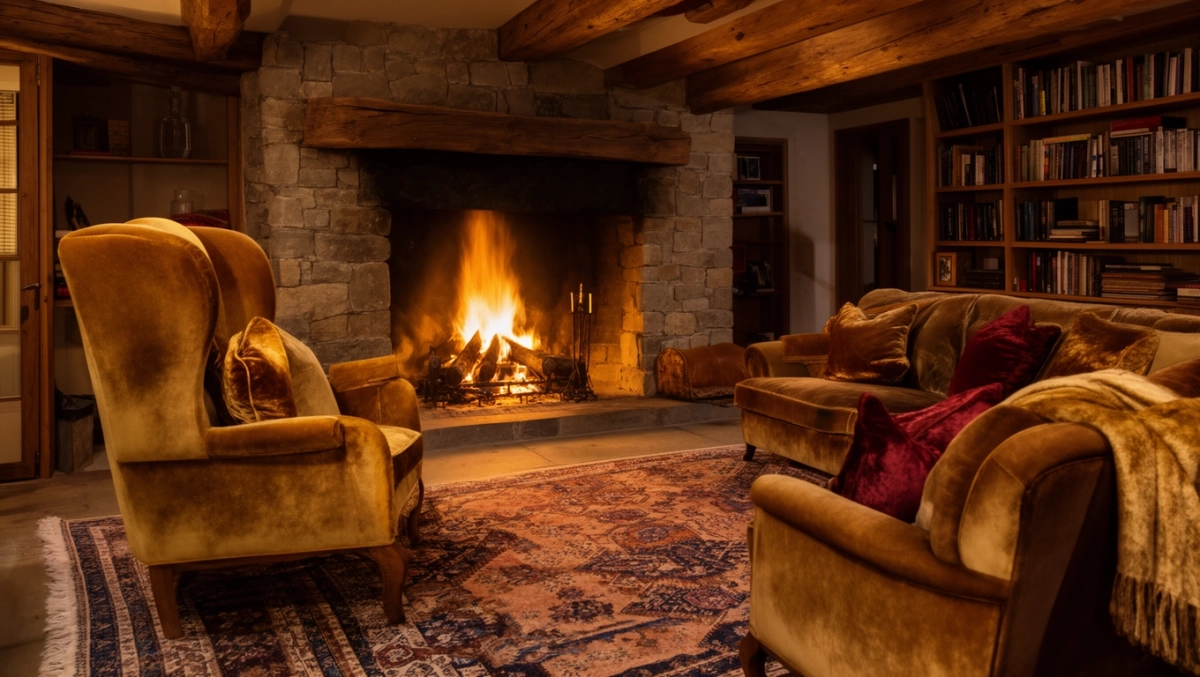 salon z kominkiem inspiracje