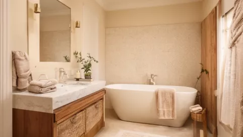 Beżowa łazienka inspiracje