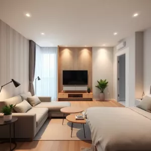 Salon z sypialnią inspiracje