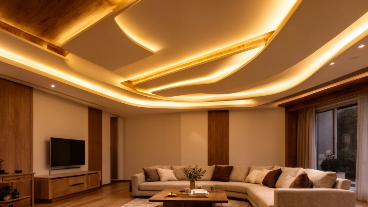 sufit w salonie inspiracje